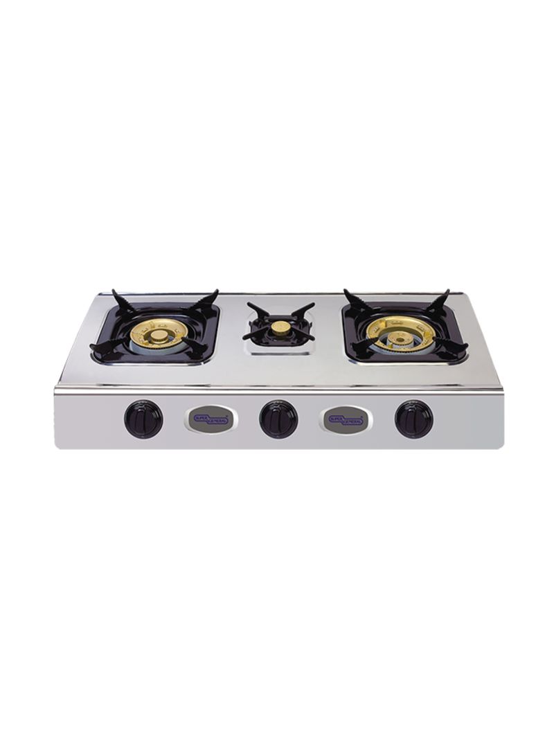 3-Burner Gas Stove SGB03SS Silver/Black